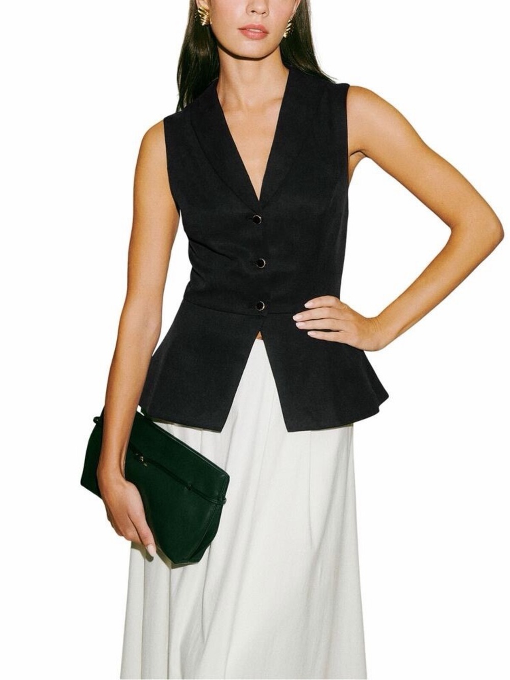 Reformation Black Oakley Vest Size 2